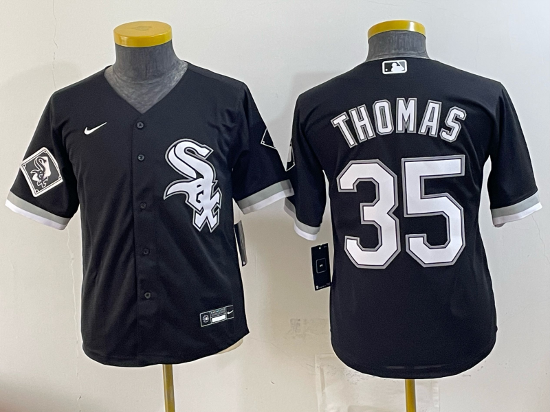 youth 2025 Chicago White Sox #35 Thomas black Game Nike MLB Jersey 0722007